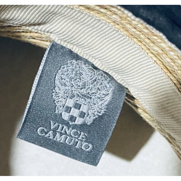 Vince Camuto Hat Womens One Size Black Chiffon Tie Bow Straw Visor Beachy Boho - Picture 5 of 6